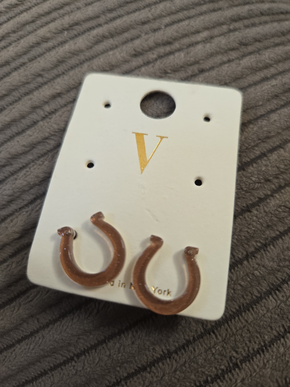 Horseshoe Hoop Earrings - Brown
